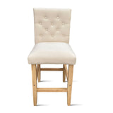 Milano Decor Hamptons Barstool Cream Chairs Kitchen Dining Chair Bar Stool - One Pack - Cream - Top-Down View