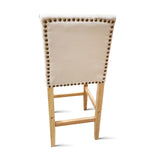 Milano Decor Hamptons Barstool Cream Chairs Kitchen Dining Chair Bar Stool - One Pack - Cream - 45-Degree Angle