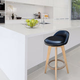 Milano Decor Phoenix Barstool Black Chairs Kitchen Dining Chair Bar Stool - One Pack - Black - Side View