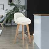 Milano Decor Phoenix Barstool Cream Chairs Kitchen Dining Chair Bar Stool - One Pack - Cream - Front View