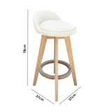 Milano Decor Phoenix Barstool Cream Chairs Kitchen Dining Chair Bar Stool - One Pack - Cream - 45-Degree Angle