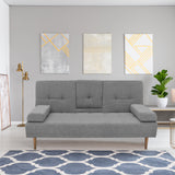 Casa Decor Mendoza 2 in 1 Sofa Bed Couch Grey Pull Down Cupholder 3 Seats Futon - Extra Image