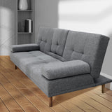 Casa Decor Mendoza 2 in 1 Sofa Bed Couch Grey Pull Down Cupholder 3 Seats Futon - Extra Image