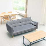 Casa Decor Sicily 2 in 1 Sofa Bed Charcoal 3 Seater Futon Couch Recliner - Side View