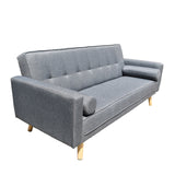 Casa Decor Sicily 2 in 1 Sofa Bed Charcoal 3 Seater Futon Couch Recliner - 45-Degree Angle