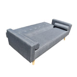 Casa Decor Sicily 2 in 1 Sofa Bed Charcoal 3 Seater Futon Couch Recliner - Rear View