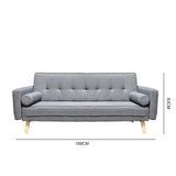 Casa Decor Sicily 2 in 1 Sofa Bed Charcoal 3 Seater Futon Couch Recliner - Low Angle