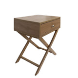 Milano Decor Bedside Table Surry Hills Oak Storage Cabinet Bedroom - One Pack - Oak - Side View