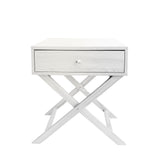 Milano Decor Bedside Table Surry Hills White Storage Cabinet Bedroom - One Pack - White - Front View