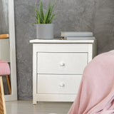 Milano Decor Bedside Table Byron Bay White Storage Cabinet Bedroom - One Pack - White - Rear View