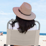 Havana Outdoors Beach Chair 2 Pack Folding Portable Summer Camping Outdoors - Natural - Top-Down View