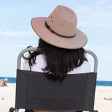 Havana Outdoors Beach Chair 2 Pack Folding Portable Summer Camping Outdoors - Black - Top-Down View