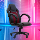 Milano Adjustable Ergonomic Racing Chair Computer Executive Chair Red Black - Rear View