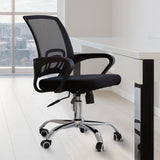 Milano Office Chair Home Computer Work Executive Mesh Adjustable Black - Front View