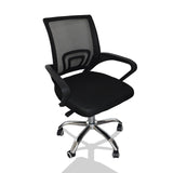Milano Office Chair Home Computer Work Executive Mesh Adjustable Black - Low Angle