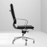 Milano Premium Office Executive Computer Chair PU Leather Steel Chrome Black - Top-Down View