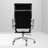 Milano Premium Office Executive Computer Chair PU Leather Steel Chrome Black - 45-Degree Angle