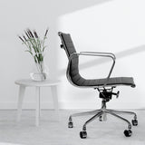 Milano Home Office Computer Chair PU Leather Adjustable Seat Mid Back Black - 45-Degree Angle