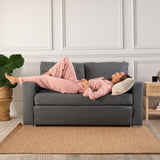 Casa Decor Selena 2 in 1 Sofa Couch Charcoal 2 Seater - Side View