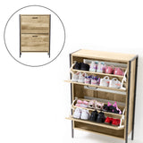 Milano Decor 12 Pair Wooden Shoe Cabinet Drawer Storage - Black And Oak - Extra Image