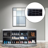 Milano Decor 2 in 1 Shoe Organiser With Bench Storage - Black And Grey - Side View