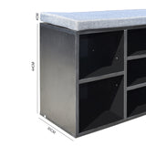 Milano Decor 2 in 1 Shoe Organiser With Bench Storage - Black And Grey - Low Angle