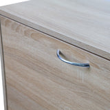 Milano Decor 24 Pair Wooden Shoe Cabinet Drawer Storage - Oak - Low Angle