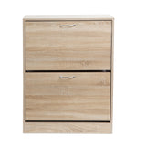 Milano Decor 24 Pair Wooden Shoe Cabinet Drawer Storage - Oak - Extra Image