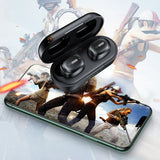 FitSmart In Ear Buds with Charging Case Portable Wireless Black - Top-Down View