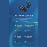 FitSmart In Ear Buds with Charging Case Portable Wireless Black - 45-Degree Angle