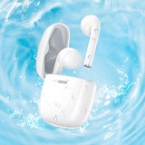 Fitsmart Headphones With Charging Case Wireless Portable White - Front View