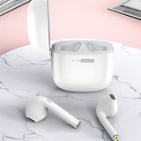 Fitsmart Headphones With Charging Case Wireless Portable White - Top-Down View