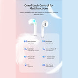 Fitsmart Headphones With Charging Case Wireless Portable White - 45-Degree Angle