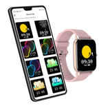 FitSmart Multi Function Smartwatch Wireless Touch Screen All In One - Black - Front View