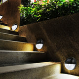 Utmark 8 Pack Round Solar LED Solar Fence Lights Outdoor Lighting Pathway Wall - Front View