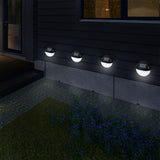 Utmark 8 Pack Round Solar LED Solar Fence Lights Outdoor Lighting Pathway Wall - Side View