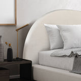 Milano Decor Newark Curved Bead Head Cream - King - Top-Down View