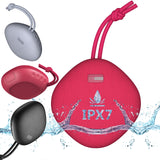 FitSmart Waterproof Bluetooth Speaker Portable Wireless Stereo Sound - Red - 45-Degree Angle