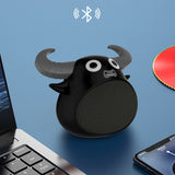 Fitsmart Bluetooth Animal Face Speaker Portable Wireless Stereo Sound - Black - 45-Degree Angle
