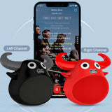 Fitsmart Bluetooth Animal Face Speaker Portable Wireless Stereo Sound - Black - Rear View