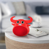 Fitsmart Bluetooth Animal Face Speaker Portable Wireless Stereo Sound - Red - Side View