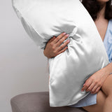 Casa Decor Luxury Satin Pillowcase Twin Pack Size With Gift Box Luxury - White - Front View