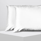 Casa Decor Luxury Satin Pillowcase Twin Pack Size With Gift Box Luxury - White - Side View
