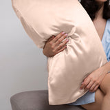 Casa Decor Luxury Satin Pillowcase Twin Pack Size With Gift Box Luxury - Champagne Pink - Front View