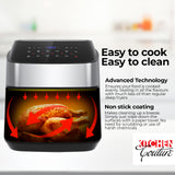 Kitchen Couture 11.5 Litre Air Fryer Multifunctional LCD Digital Display Silver - Side View