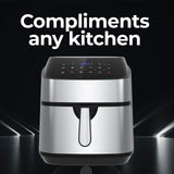 Kitchen Couture 11.5 Litre Air Fryer Multifunctional LCD Digital Display Silver - Low Angle