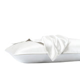 Royal Comfort Satin Sheet Set 3 Piece Fitted Sheet Pillowcase Soft  - King - White - 45-Degree Angle