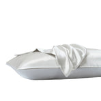 Royal Comfort Satin Sheet Set 3 Piece Fitted Sheet Pillowcase Soft - King - Silver