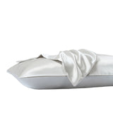 Royal Comfort Satin Sheet Set 3 Piece Fitted Sheet Pillowcase Soft  - King - Silver - 45-Degree Angle