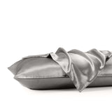Royal Comfort Satin Sheet Set 3 Piece Fitted Sheet Pillowcase Soft  - King - Charcoal - 45-Degree Angle